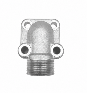 Gear Pump Flange 90&deg; Elbow with EO 24&deg; Cone End