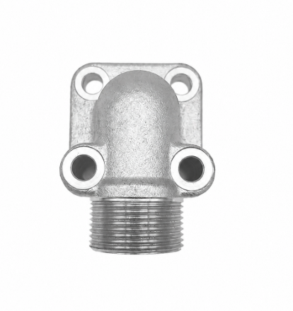 Gear Pump Flange 90&deg; Elbow with EO 24&deg; Cone End