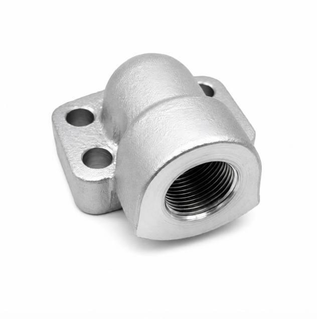 SAE 90&deg; 4-Bolt Flange to BSPP Female Thread Elbow