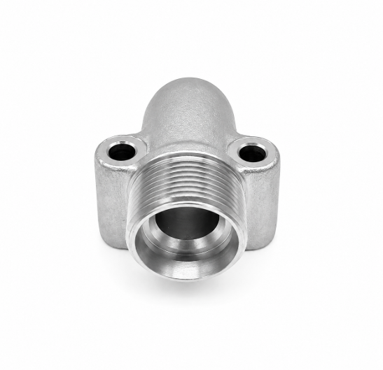 Gear Pump Flange 90&deg; Elbow with EO 24&deg; Cone End